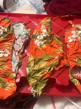 Tropical Orange Floral One-Piece dress for girl and Two-piece for mom